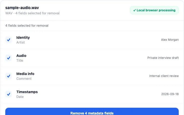 How to Remove MP3 ID3 Tags and Audio Metadata, Review the metadata