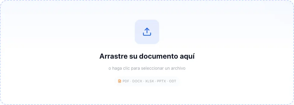 Cómo eliminar metadatos y autor de un archivo PDF de forma segura, Sube el archivo PDF